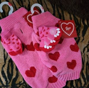 Pet Sweater Dog Or Cat W Pink Hearts Socks Xs Sm New Ea.